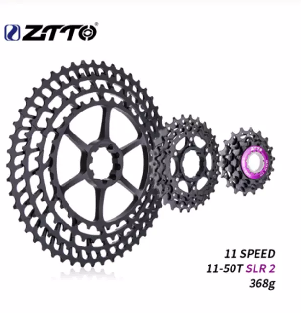 ZTTO Black 11 Speed 11-50T Cassette MTB Bicycle Wide Ratio UltraLight Freewheel