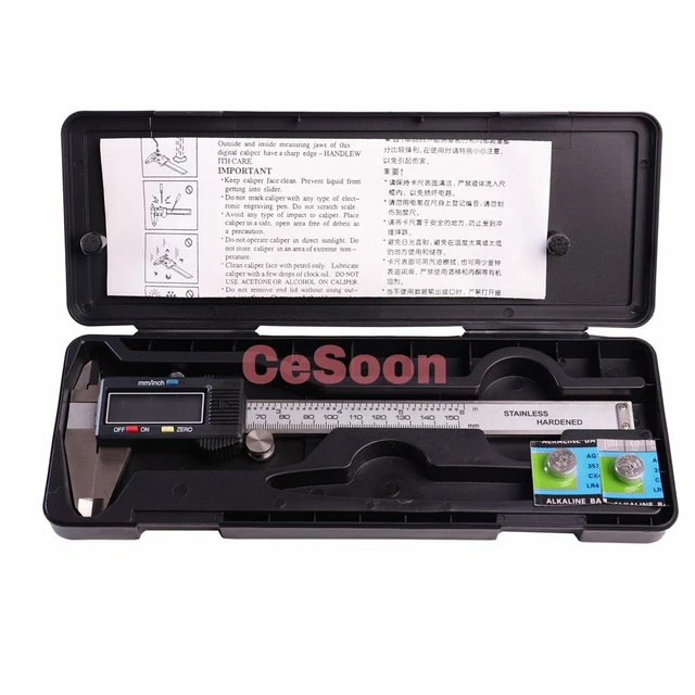 Digital Electronic Gauge Stainles Vernier 150mm 6inch LED Caliper Micrometer New