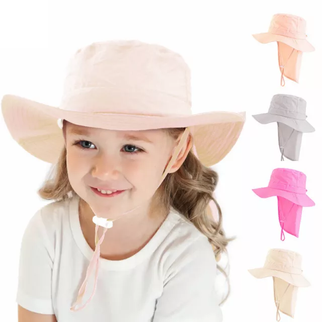 Kids Sun Wide Brim Bucket Hat UV Protection Beach Outdoor Fishing Summer Cap Hat