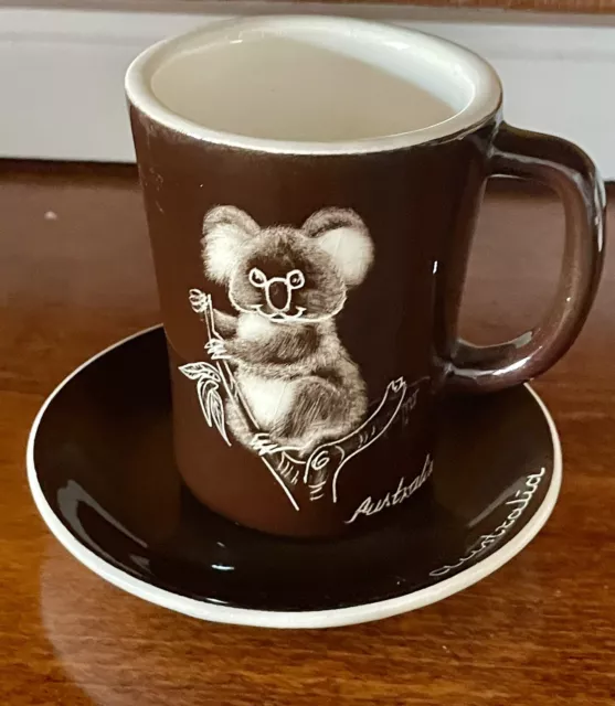 The Little Sydney Pottery Coffee Cup and Saucer, Koala