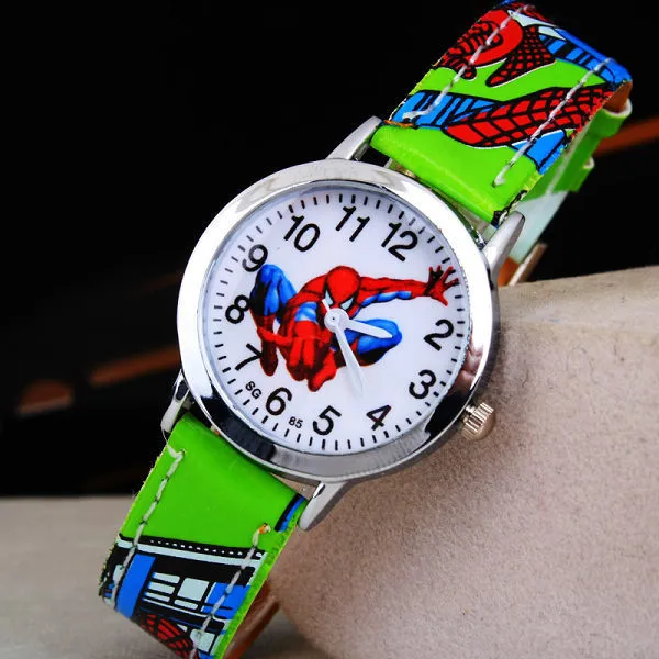 Spiderman Kids Watches Cute Cartoon Watch Rubber Quartz Hero Wristwatch Boy Gift