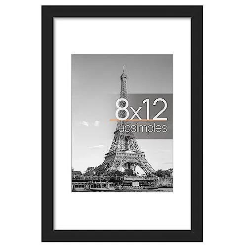 8x12 Picture Frame, Display Pictures 6x8 with Mat or 8x12 Without Mat, Wall H...