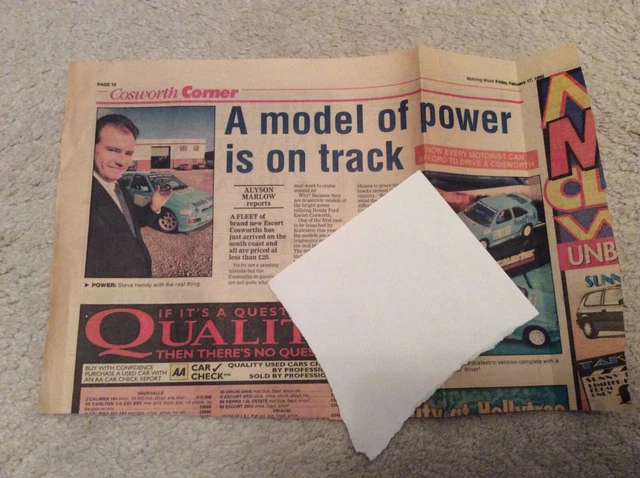 Scalextric Hendy Ford Escort RS Cosworth Rally Car Motoring World Press Article