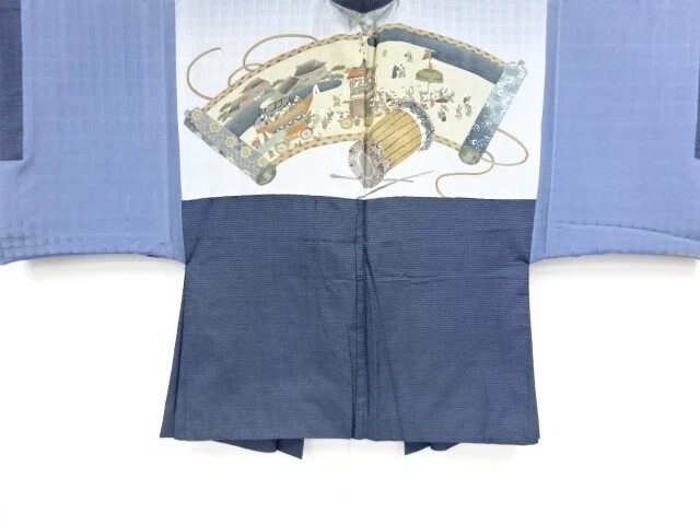 40373# Japanese Kimono / Antique Mens Haori / Festival & Scenery