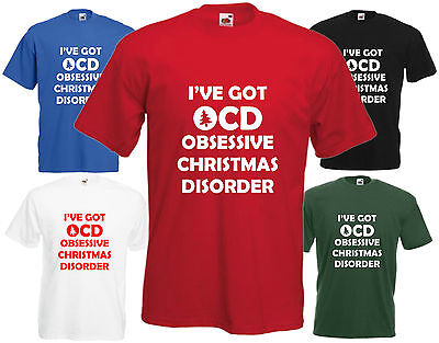 HO Disturbo ossessivo-compulsivo ossessivo Natale T Shirt Divertente Regalo Tee Regalo di Natale