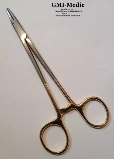 Nadelhalter MAYO HEGAR mit Hartmetall Belag TC, medizinischer Edelstahl,16CM