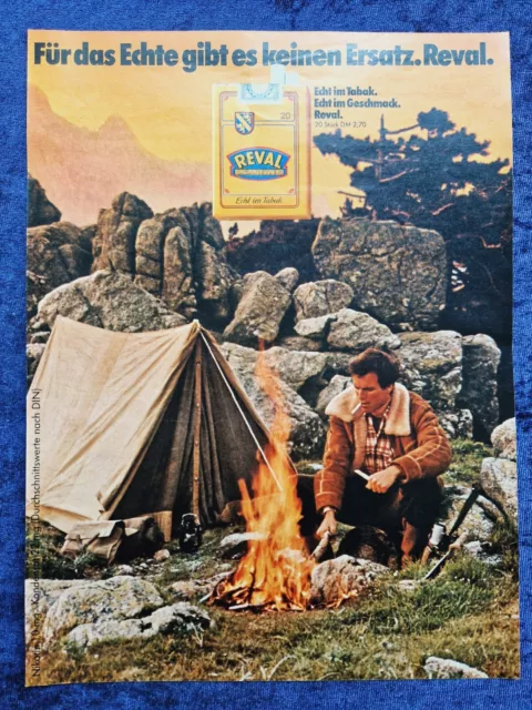 Reval ohne Filter Zigaretten, originale Werbung aus 1977