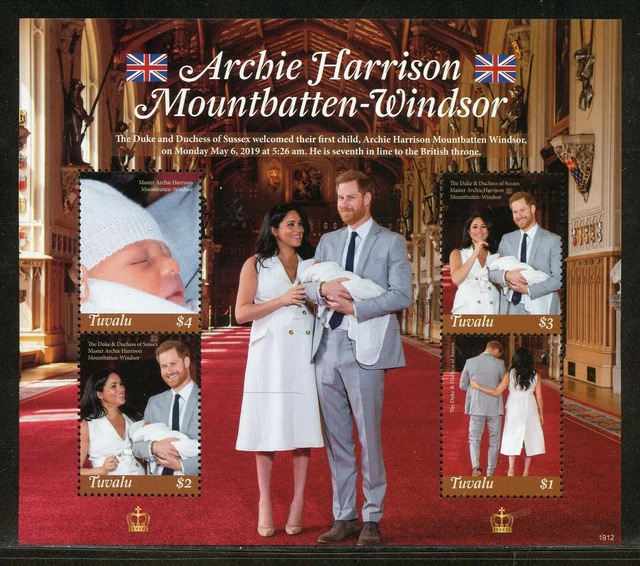 FEUILLE TUVALU 2019 Archie Harrison Mountbatten-Windsor Comme Neuf ...