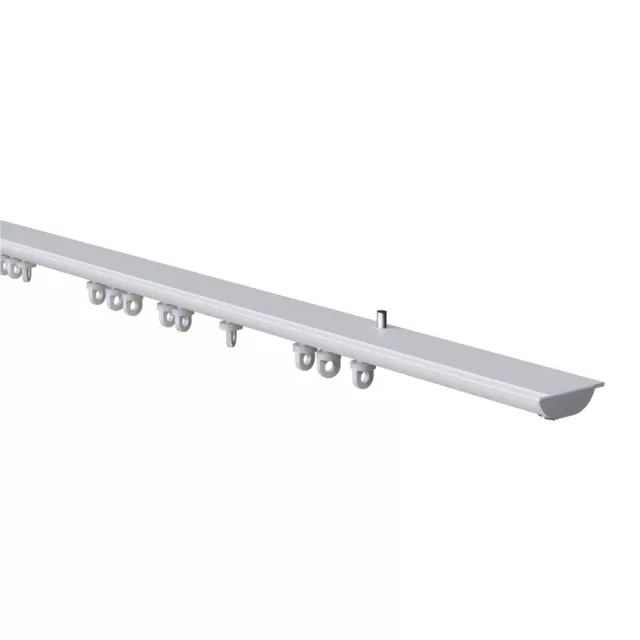 Discrete White Metal Top (Ceiling) Fix Window Curtain Track With Accessories