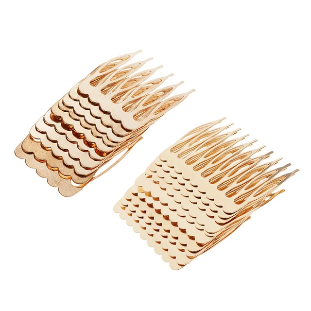 20pcs  6/10 Zähne Metall Haarnadeln Haarspangen Seitenkamm Rohling für DIY
