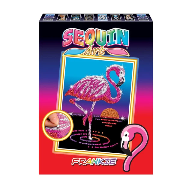 Flamingo Paillettenbild Sequin Art 28x37cm - Wasservogel Kinder Bastelset Vogel