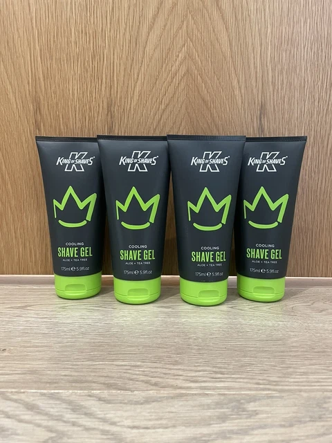 4 x King of Shaves Raffreddante Aloe + Tea Tree Gel 175 ml CONFEZIONE NUOVA