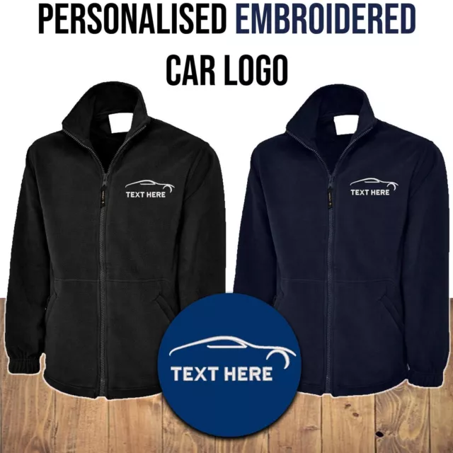 Personalised Car Embroidered Logo / Text Fleece Jacket Workwear Fleece