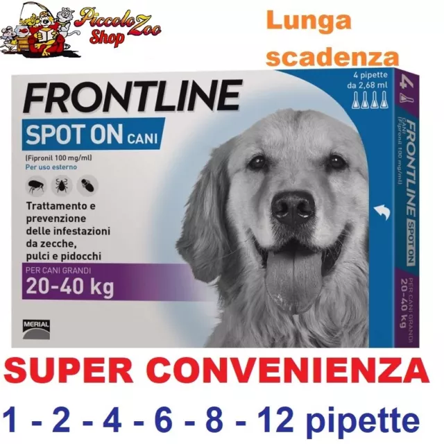 Frontline Spot On antiparassitario per cane di 20-40kg 1- 2- 4- 6- 8- 12 pipette