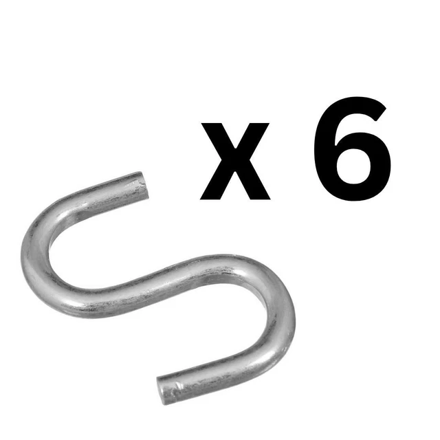 1" Open S Hooks in Zinc plated, 6 pack National Hardware N121-574 V2076
