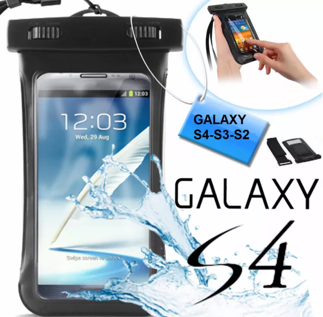 Custodia subacquea impermeabile Galaxy S4,S3,S2.Cover mare,sub + laccio polso