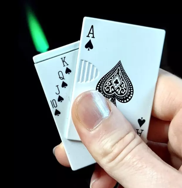 Ace of Spades Butane Lighter - Refillable Novelty Cigar Poker Playing Cards