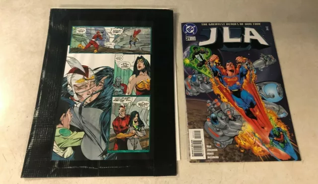 Jla #21 Art Color Guide 1998 Adam Strange Kisses Alanna Wonder Woman Steel