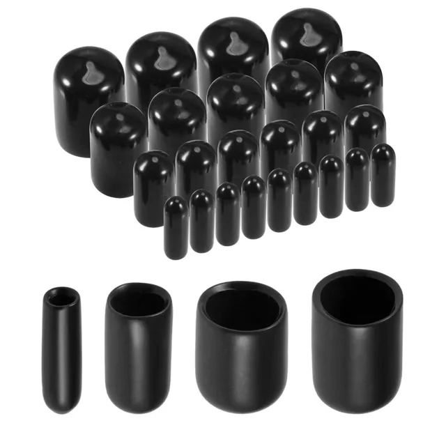 10PC Vinyl Round End Cap Bolt Screw Rubber Thread Pole Tube Pipe Protector Cover