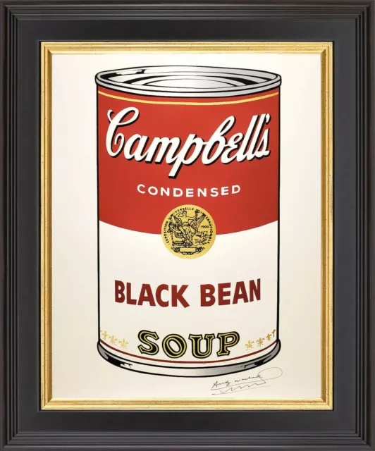 Andy Warhol Original 1984 Campbells Black Bean Soup Signed - "18 x 11" Art Print