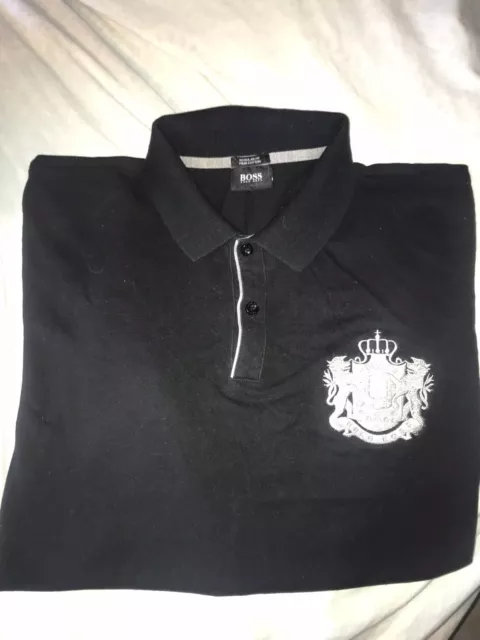 MENS HUGO BOSS Firenze 26 Polo Shirt Pima Cotton Black Badge Size XL £9 ...