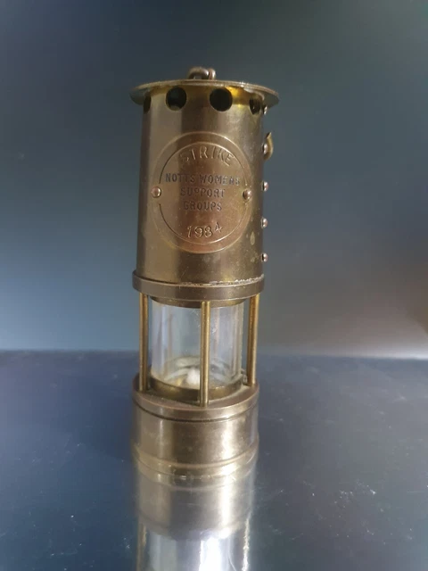 Miniature Brass Miners Lamp Miners Strike 1984 Notts Womens Support Group