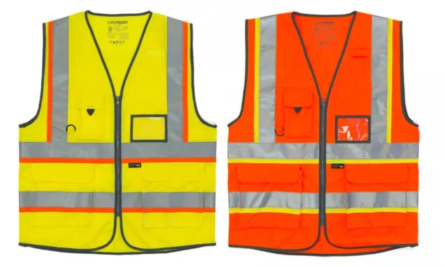 Executive Hi Vis Viz Vest High Visibility Work Waistcoat Reflective Safety Top