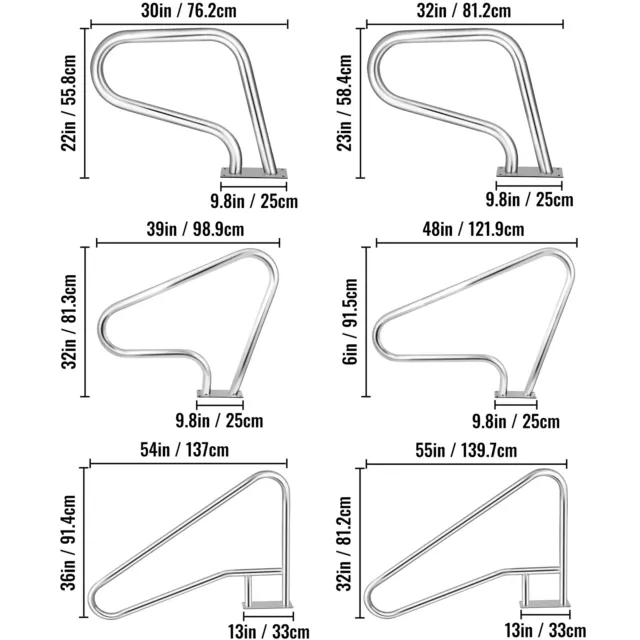 VEVOR Pool Haltegriff Poolhandlauf Edelstahl Pool Geländer mit Griffabdeckung 2