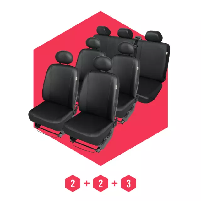 Autositzbezüge Universal Schonbezüge für Nissan NV400 (11- ) Schwarz 7-Sitze BUS