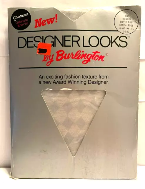 Burlington Designer Looks New In Package Mod Fashion Nylons Size M Please Read