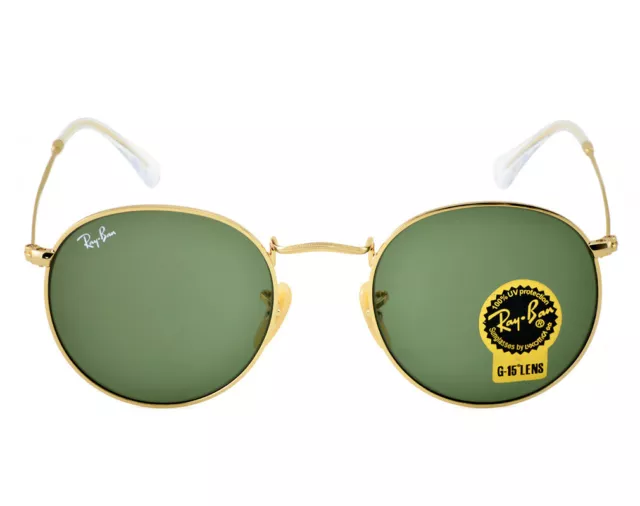 Ray-Ban Sunglasses RB3447 Round Metal Gold Frame Green Classic Lens 50mm Unisex