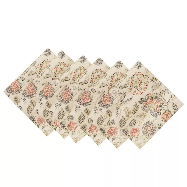 Set 48 Pcs Indian Cotton Block Floral Printed Fabric Table Dinner Napkins Set