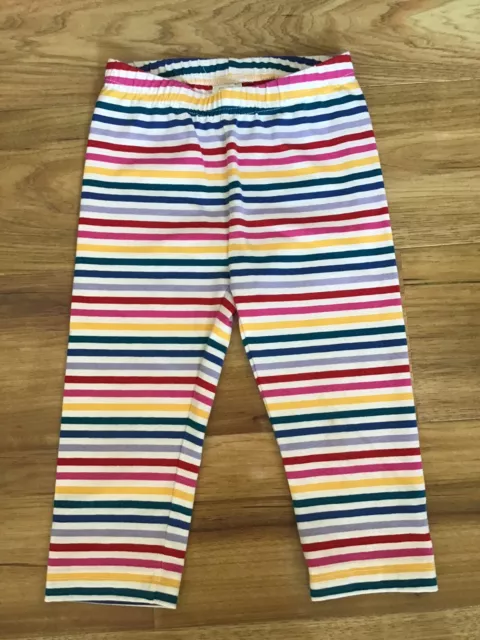 Hanna Andersson Girls Rainbow Stripe Cotton Capri  Leggings Pants 110 Size 5