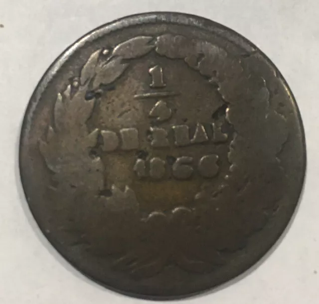 1866 MEXICO CHIHUAHUA 1/4 DE REAL COIN Copper Coin Free Shipping In USA 1866 MEXICO CHIHUAHUA 1/4 DE REAL COIN Copper Coin Free Shipping In USA
