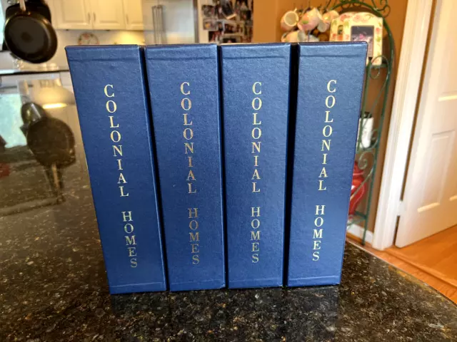 (1) Colonial Homes Navy Blue w Gold Lettering Magazine Holder, RARE, HTF, VTG