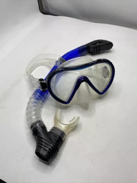 Speedo Dive Unisex - Adult Swim Snorkel Mask Black Clear Blue Ju