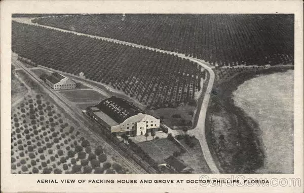 Aerial View of Packing House and Grove at Doctor Phillips,FL Orange County