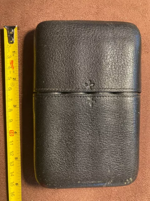Cedar Wood Lined Brown Leather 2 Ct Sturdy Cigar Case Travel