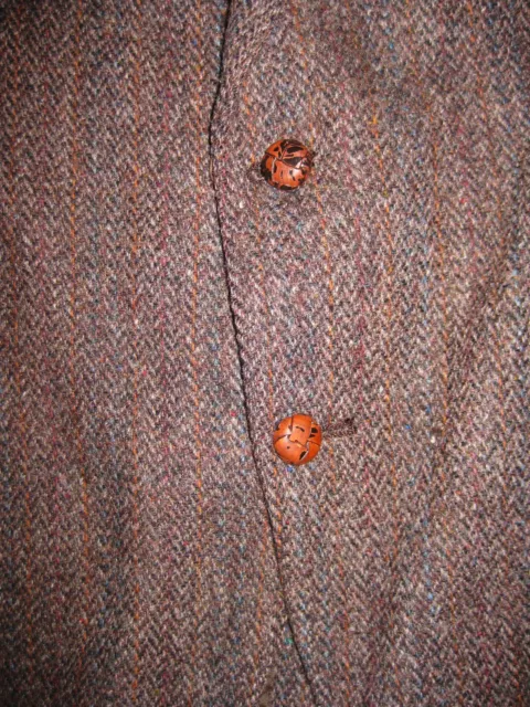 Vtg Kuppenheimer Harris Tweed Brown Herringbone Blazer Jacket Coat 100% Wool 42R
