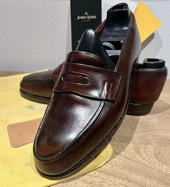 Mocassins Loafers John Lobb En Cuir Noir - Pointure 40,5 (6,5 UK) - Occasion Avec Embauchoirs