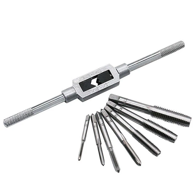 8pcs Metric Thread Machine Taps Set, Hand Screw Thread Plug Taps M3