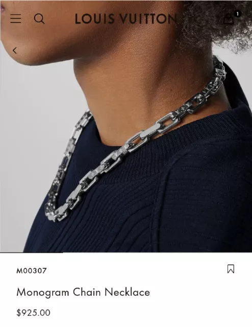 Louis Vuitton Louis Vuitton ring necklace M62485 metal silver pendant M monogram  LV signature