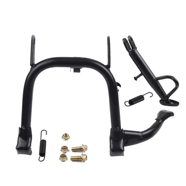 1PC Motorcycle Black Double Foot Side Stand Parking Leg Kickstand Adjustable US