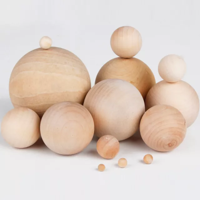 Natural Wooden Craft Wood Balls Sphere Round 6mm to 60mm Diameter Ball Handmate