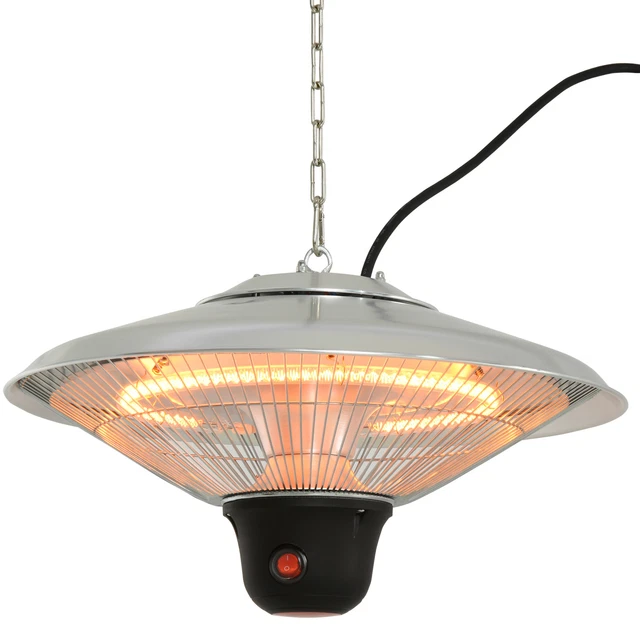 Deckenheizstrahler 1500W Heizstrahler inkl. Fernbedienung Terrassen Alu Silber