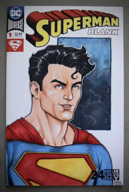 Superman Comic Art Blank Cover Man Of Steel  Wonder Woman Batman DC Flash JLA