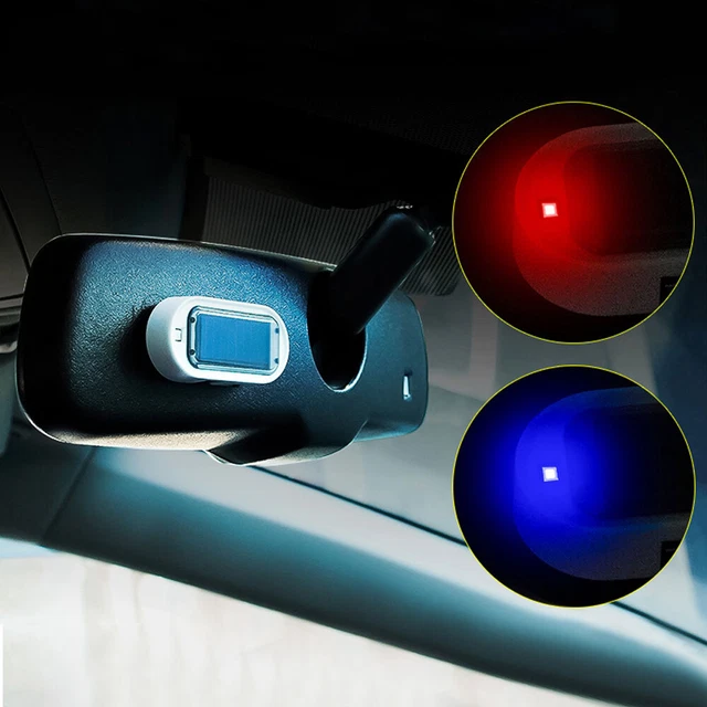 1× Car LED Fake Solar Alarm Warning Strobe Flash Light Anti-theft Accessories