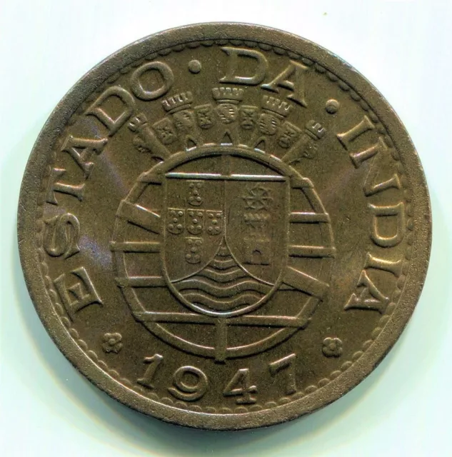 Portuguese India - 1947 Tanga KM#24 in Choice RB BU