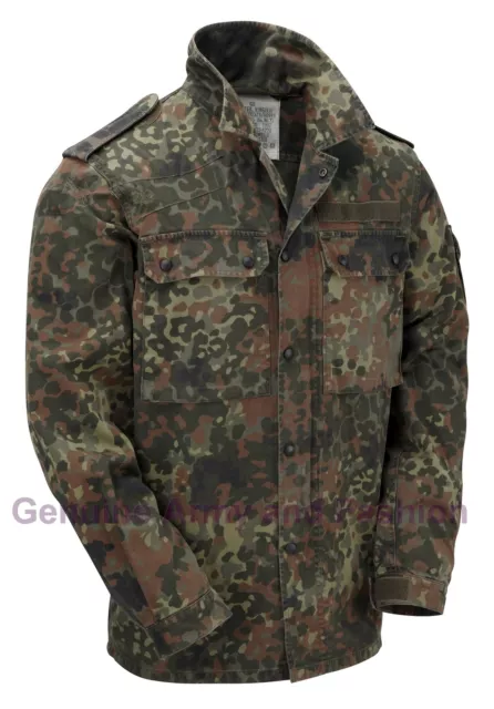 German Army Surplus Long Sleeve Shirt Genuine Vintage Military Field Flecktarn