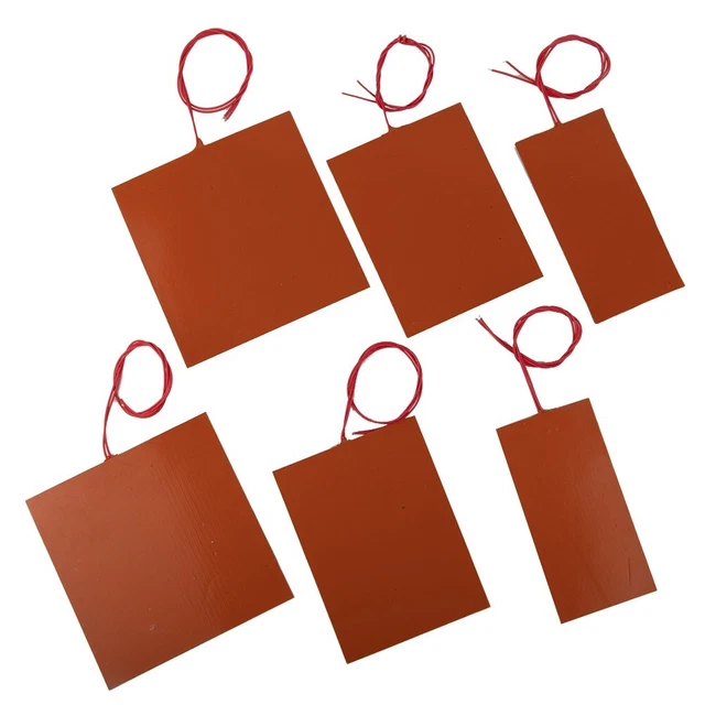 Reliable Orange Silicone Heating Plate Heater Pads Mat with 12V/24V Voltage